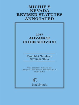 cover image of Nevada Advance Code Service